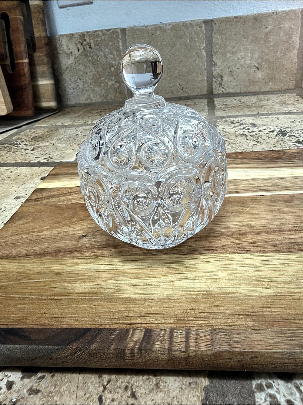 Clear Geometric Glass dish